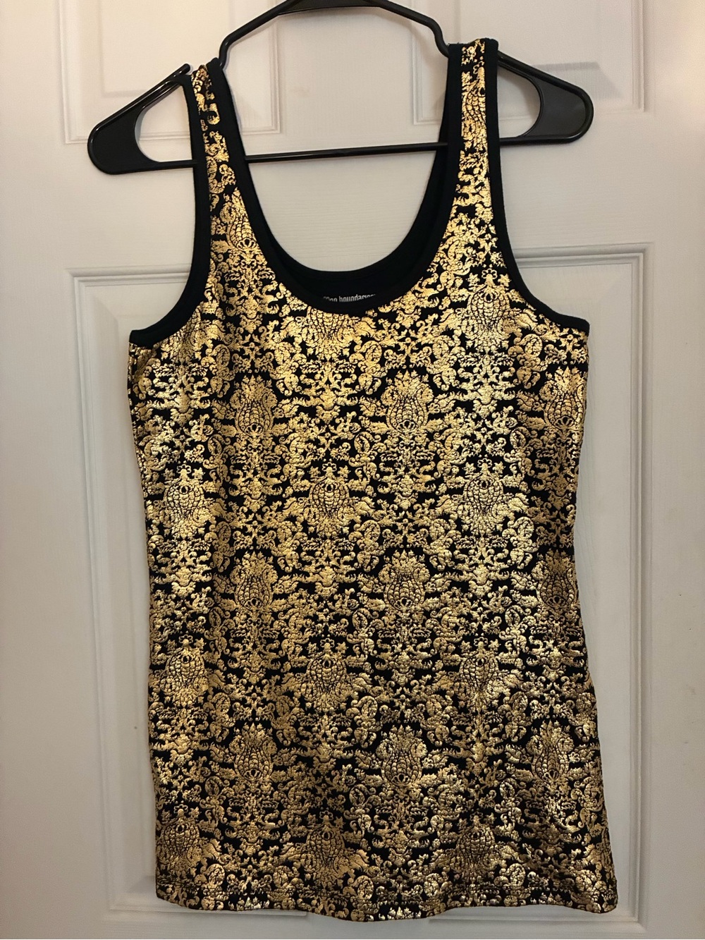 Black & Gold Damask Tank - retro No Boundries